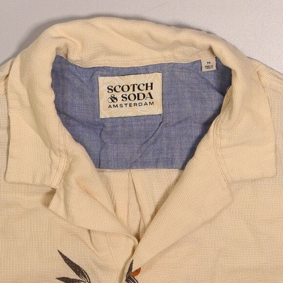 Scotch & Soda Jacquard Knit Camp Shirt Short Sleeve Pool Shirt Mens Medium - Picture 5 of 9